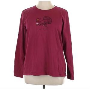Life Is Good Burgundy Long Sleeve Turkey T-Shirt, Size XL